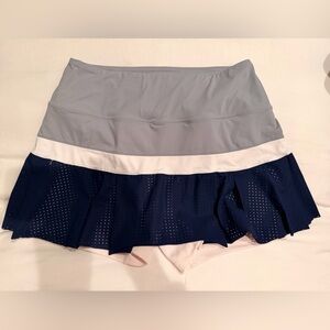 Gray and Navy Layered Tennis Skirt
